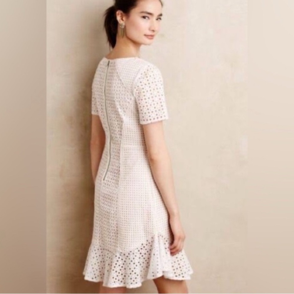 Like new HD in Paris Elegant white eyelet midi Dress from Anthropologie - Picture 2 of 15